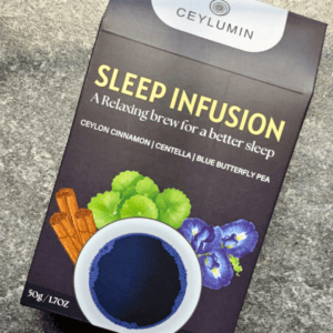 Ceylumin Sleep Infusion is a relaxing herbal wellness tea crafted with authentic Sri Lankan ingredients and premium Ceylon cinnamon.